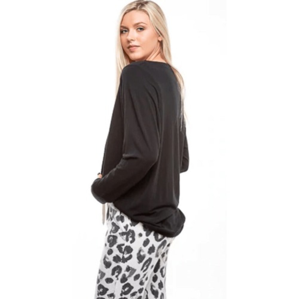 Anthropologie Lazy‎ Sundays Tunic Women's Size L Sweater Heater Gray Cowl Neck